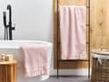 Miniatyrbilde 2 av 5: Sett med 2 Håndklesett Rosa Bomull Polyester Frotté 100 x 150 cm Frynser Håndklær Tekstil Tilbehør Bad Baderom