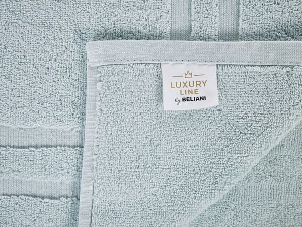 Sett med 2 Håndklesett Mintgrønn Bomull Polyester Frotté 100 x 150 cm Frynser Håndklær Tekstil Tilbehør Bad Baderom