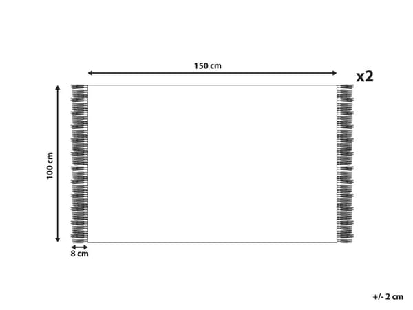 Set med 2 Badlakan Handdukar Grå Bomull Polyester 100 x 150 cm Tofsar Textur Badhanddukar