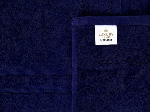 Sæt med 9 badehåndklæder Navy Bomuld Polyester Kvaster Tekstur badehåndklæder