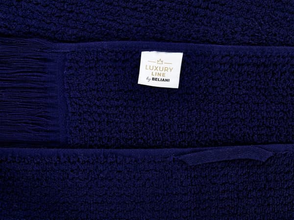 Sæt med 9 badehåndklæder Navy Bomuld Polyester Kvaster Tekstur badehåndklæder