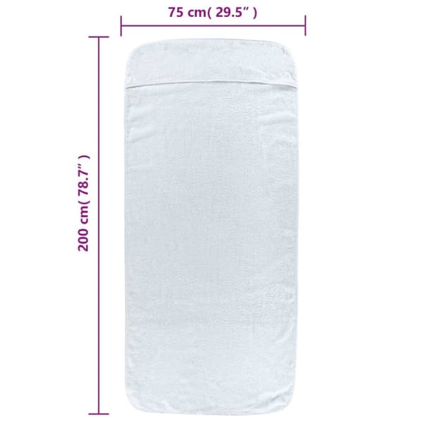 vidaXL strandhåndklæder 2 stk. 75x200 cm 400 GSM stof hvid