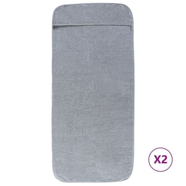 vidaXL Rantapyyhkeet 2 kpl harmaa 75x200 cm kangas 400 GSM