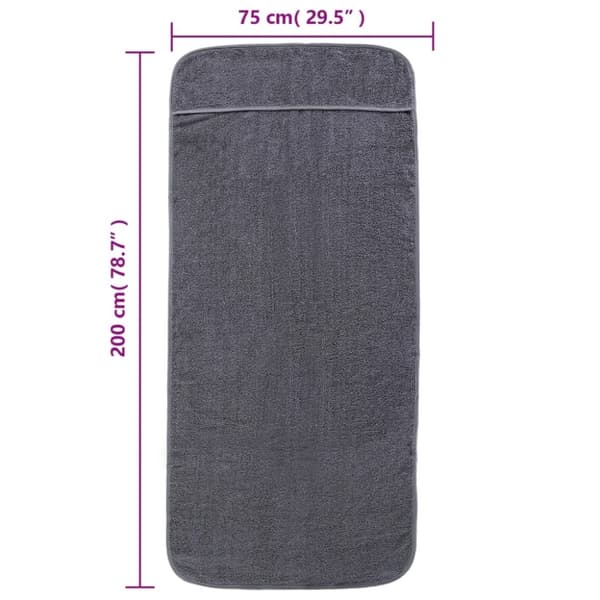 vidaXL Badhanddukar 2 st antracit 75x200 cm tyg 400 gsm