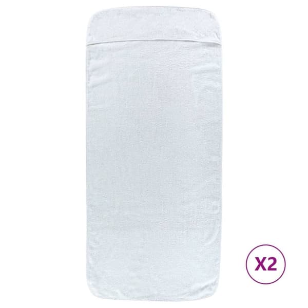 vidaXL Strandhåndklær 2 stk hvit 75x200 cm stoff 400 GSM