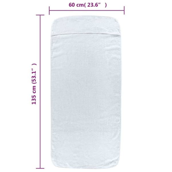 vidaXL Strandhåndklær 2 stk hvit 60x135 cm stoff 400 GSM