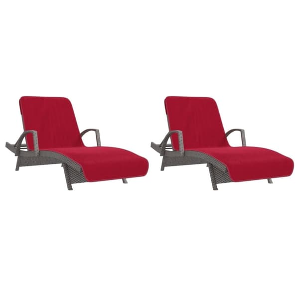 vidaXL Strandhåndklær 2 stk burgunder 75x200 cm stoff 400 GSM