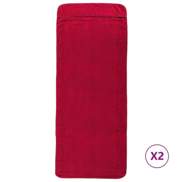 vidaXL Badhanddukar 2 st vinröd 60x135 cm tyg 400 gsm