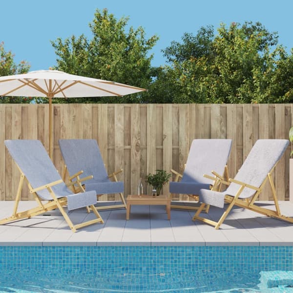 vidaXL Strandhåndklær 4 stk grå 60x135 cm stoff 400 GSM