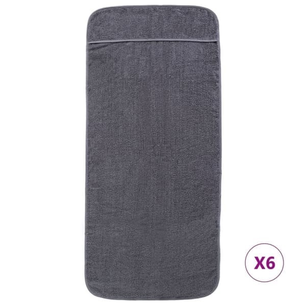 vidaXL Strandhåndklær 6 stk antrasitt 60x135 cm stoff 400 GSM