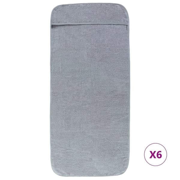 vidaXL Strandhåndklær 6 stk grå 60x135 cm stoff 400 GSM