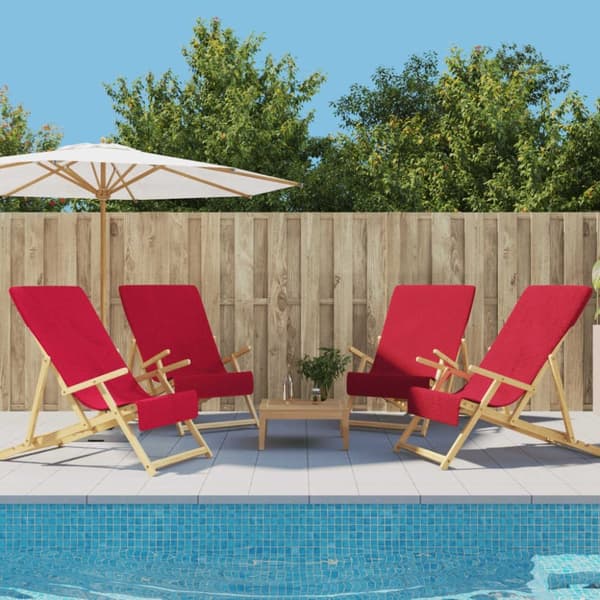 vidaXL Rantapyyhkeet 4 kpl viininpunainen 60x135 cm kangas 400 GSM