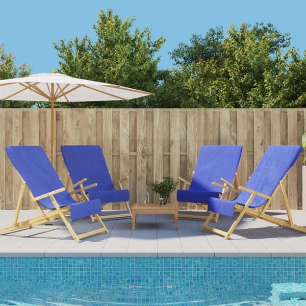 vidaXL Rantapyyhkeet 4 kpl syvänsininen 60x135 cm kangas 400 GSM