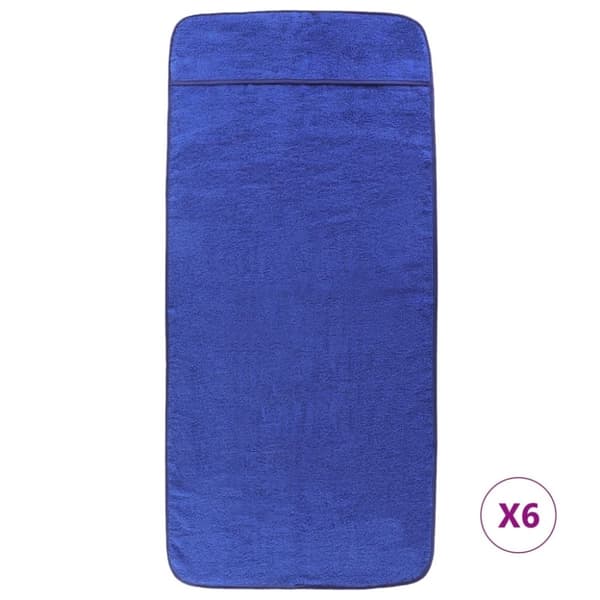 vidaXL Rantapyyhkeet 6 kpl syvänsininen 60x135 cm kangas 400 GSM