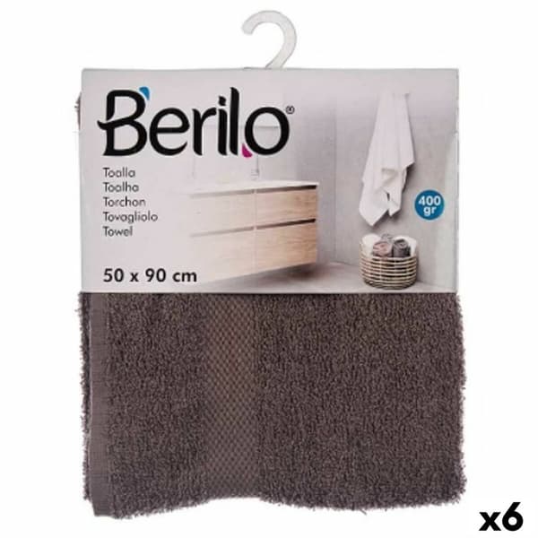 Kylpypyyhe Berilo 89669 Harmaa 80 % puuvillaa 20 % Polyesteri 50 x 90 cm 50 x 0,5 x 90 cm (6 osaa)