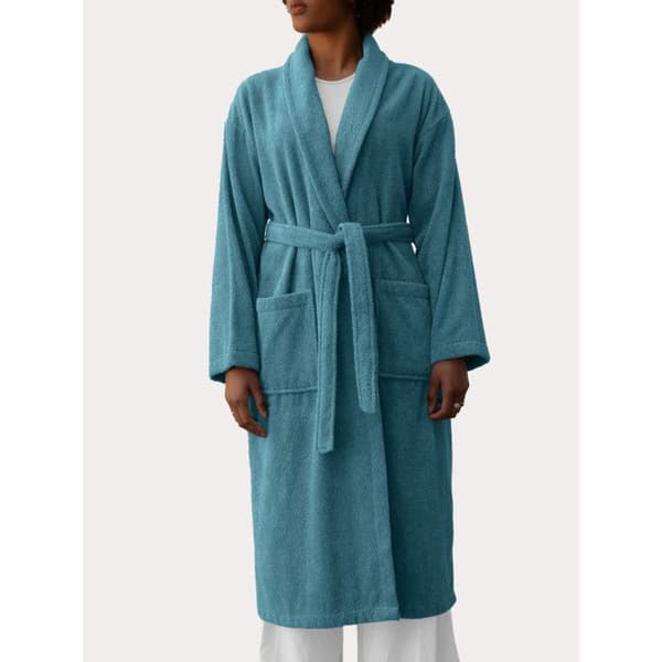 Sjalkrage badrock Bomullssvamp 380 gr/m² "Naïa" Sydvind - Cerulean - Storlek L