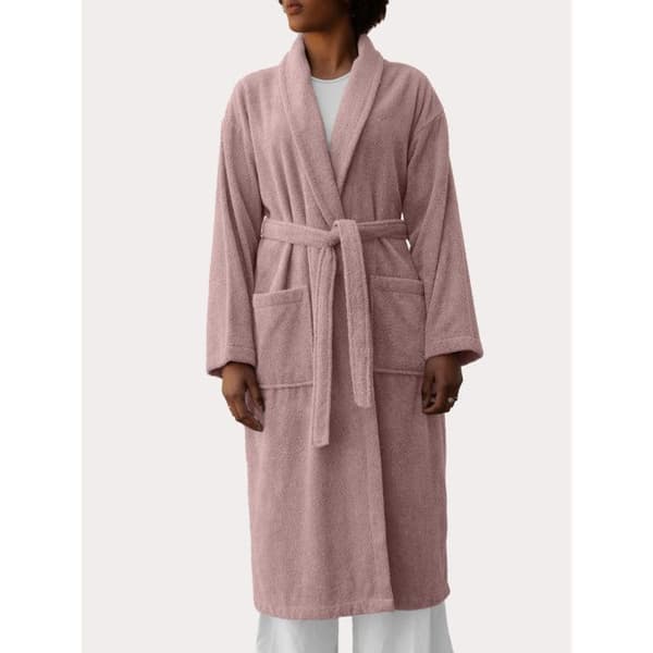 Sjalkrage badrock Bomullssvamp 380 gr/m² "Naïa" Vent du sud - Rosa - Storlek L