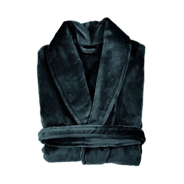 Badrock Sjalkrage Polyester sammet 300 g/m² "Doris" Sydvind - Antracit - Storlek S