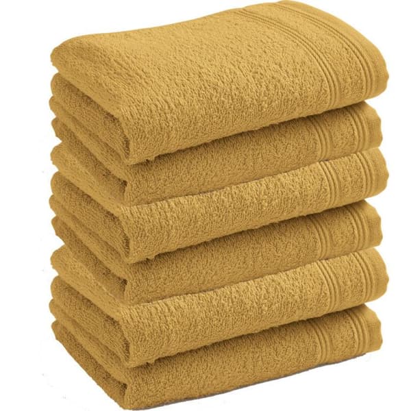 Set med 6 "Spa" frotté gästhanddukar 30 x 50 cm / 400 gr/m² - "Spa" Corn Yellow