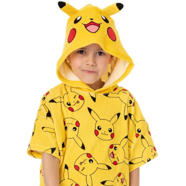 Pokemon Pikachu-håndklæde med hætte til børn/unge