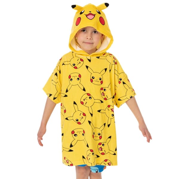 Pokemon Pikachu-håndklæde med hætte til børn/unge