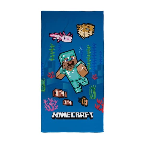 Minecraft Ocean Bath Towel Blue One Size