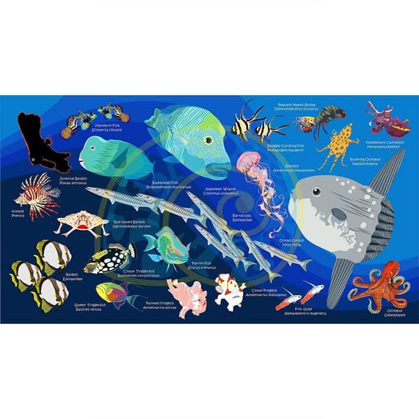 Oceanarium Håndklæde Sunfish L Flerfarvet