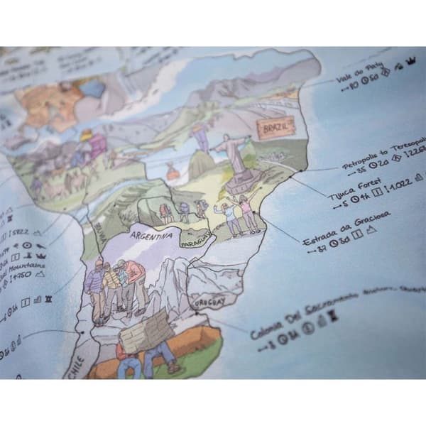 Awesome Maps Retkeilykarttapyyhe Best Hiking Trails In The World Monivärinen