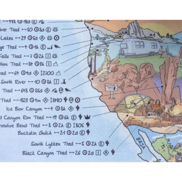 Awesome Maps Retkeilykarttapyyhe Best Hiking Trails In The World Monivärinen