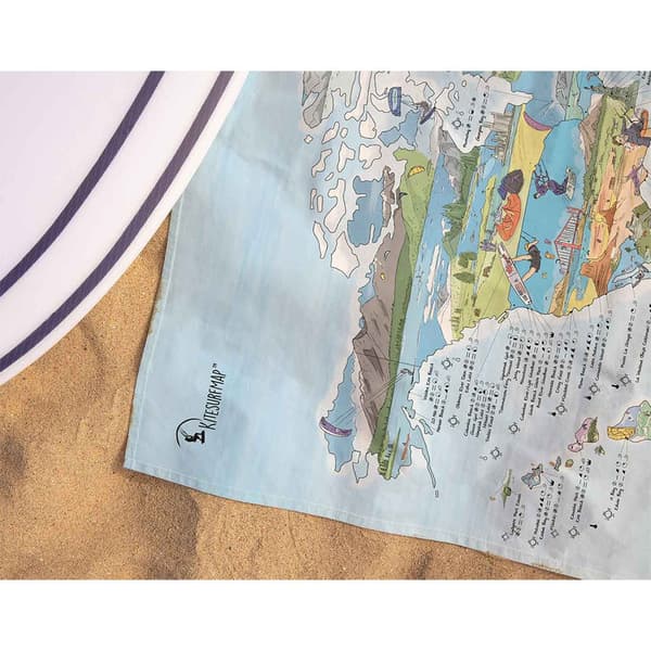Awesome Maps Kitesurf Karttapyyhe Best Kitesurfing Spots In The World Monivärinen