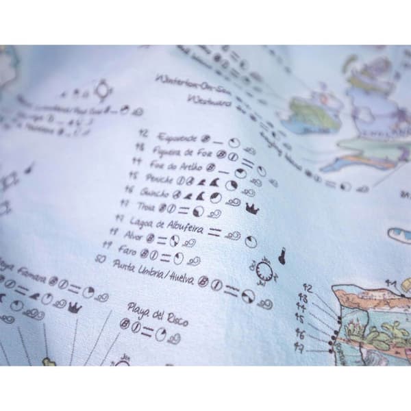 Awesome Maps Kitesurf Karttapyyhe Best Kitesurfing Spots In The World Monivärinen
