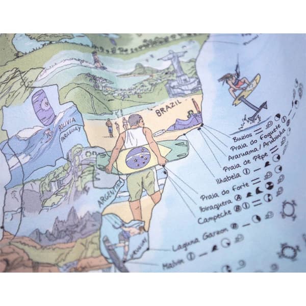 Awesome Maps Kitesurf Karttapyyhe Best Kitesurfing Spots In The World Monivärinen