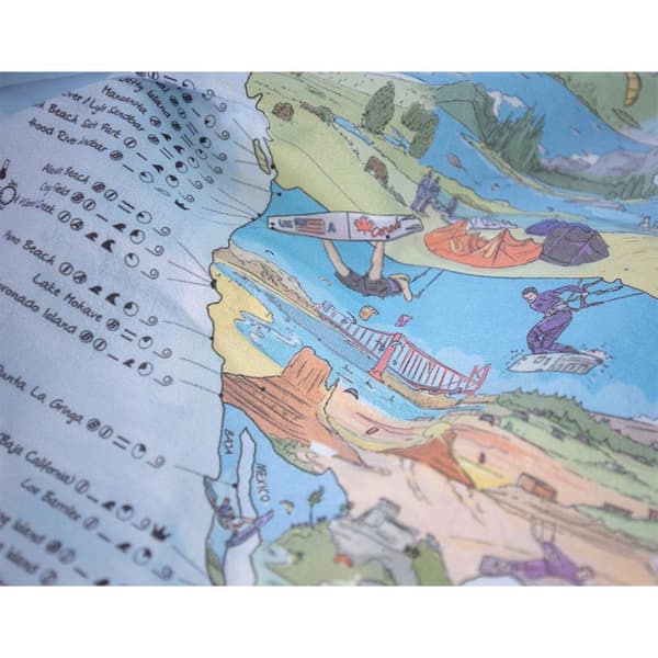Awesome Maps Kitesurf Karttapyyhe Best Kitesurfing Spots In The World Monivärinen
