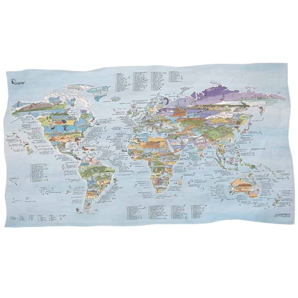 Awesome Maps Kitesurf Karttapyyhe Best Kitesurfing Spots In The World Monivärinen
