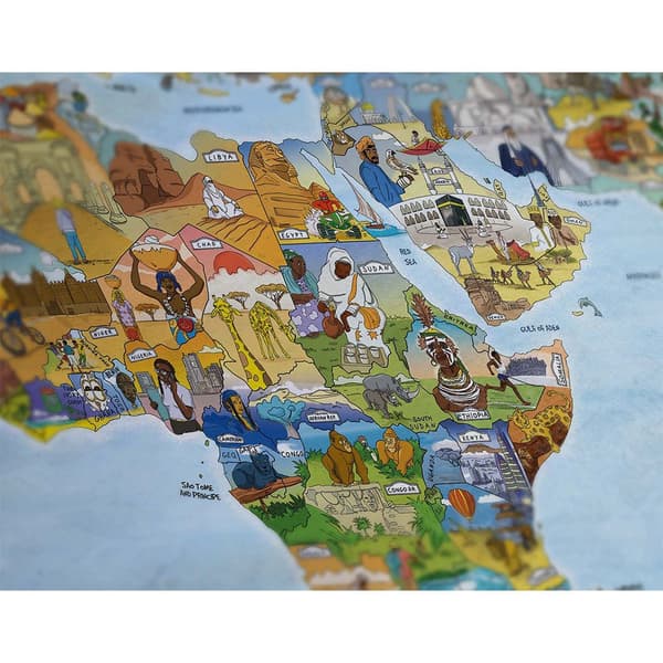 Awesome Maps Little Explorers Karttapyyhe World Map For Kids To Explore The World Monivärinen