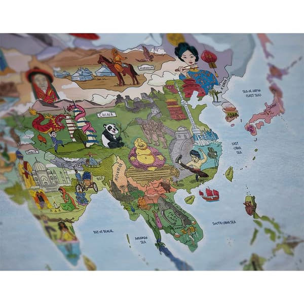 Awesome Maps Little Explorers Karttapyyhe World Map For Kids To Explore The World Monivärinen