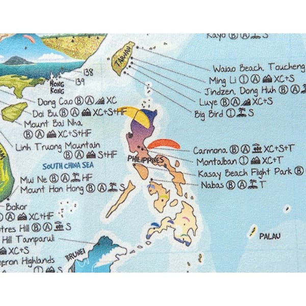 Awesome Maps Karta Handduk För Skärmflygning Best Paragliding Spots In The World Flerfärgad