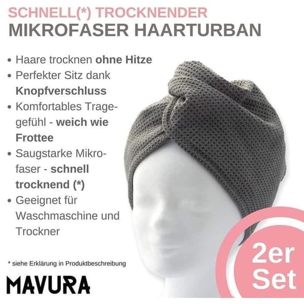 MAVURA turban handduk »Turban turban handduk för hår Mikrofiber hår handduk Torr handduk för torrt hår