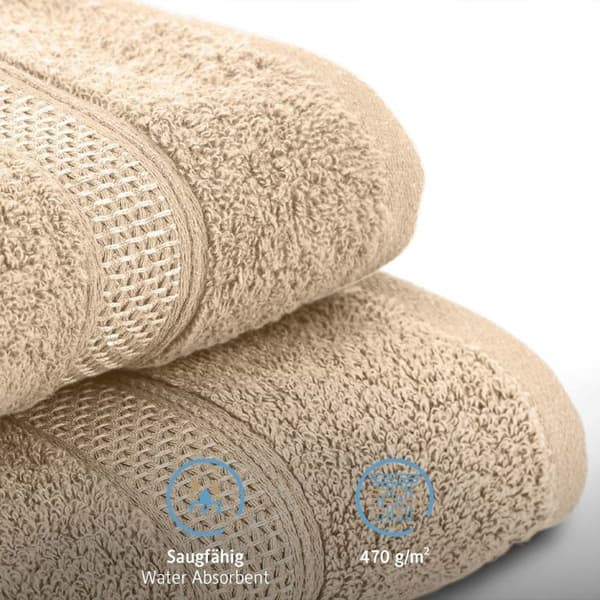Komfortec badset - 4er-50x100-und-4er-70x140-beige-amz