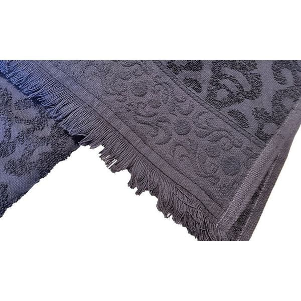 Jacquardhandduk med fransar 30 x 50 cm - Grå