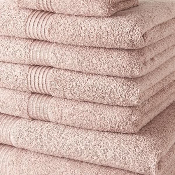 Set med 10 TODAY badlakan inklusive 4 30x50 handdukar + 4 50x90 handdukar + 2 70x130 cm badlakan 100% bomull - Rosa