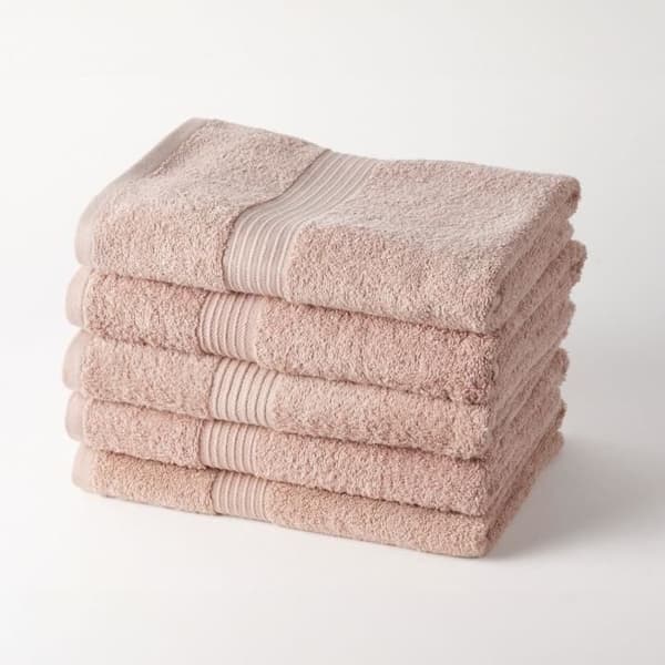 TODAY Essential - Set med 5 badlakan 70x130 cm 100% bomull, rosa färg
