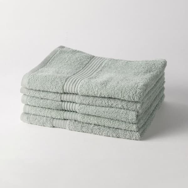 TODAY Essential - Set med 5 badlakan 70x130 cm 100 % bomull, Celadon färg