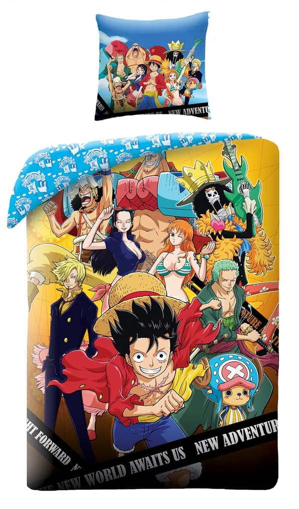 One Piece - Luffy och hans besättning II Bäddset i mikrofiber (200x140cm + 63x63cm)
