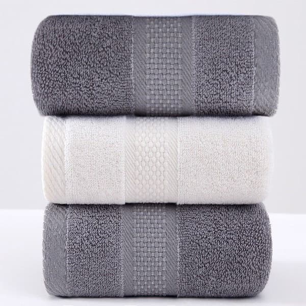 Set med 3 handdukar i ren bomull, badlakan, 74 x 34 cm, lämplig för badrum, gym, dusch