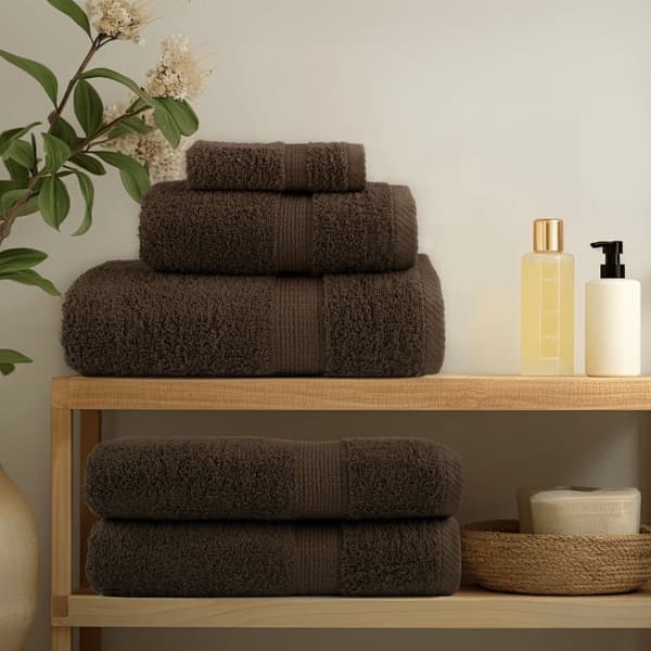 vidaXL Premium håndklesett 12 deler SOLUND brun 600 g/m2