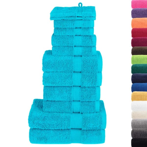 vidaXL Premium håndklesett 12 deler SOLUND turkis 600 gsm
