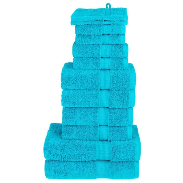 vidaXL Premium håndklesett 12 deler SOLUND turkis 600 gsm
