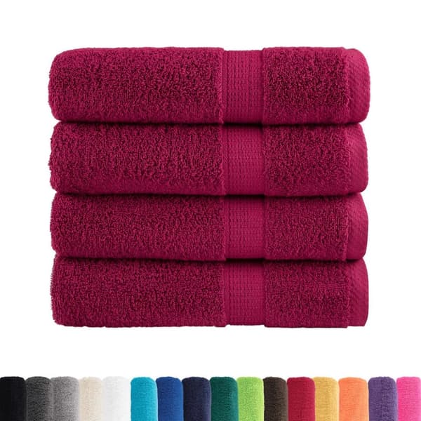 vidaXL håndklæder SOLUND 4 stk. Premium 70x140 cm 600 g/m2 bordeaux