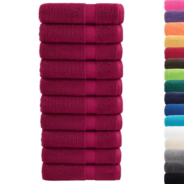 vidaXL håndklæder SOLUND 10 stk. Premium 70x140 cm 600 g/m2 bordeaux